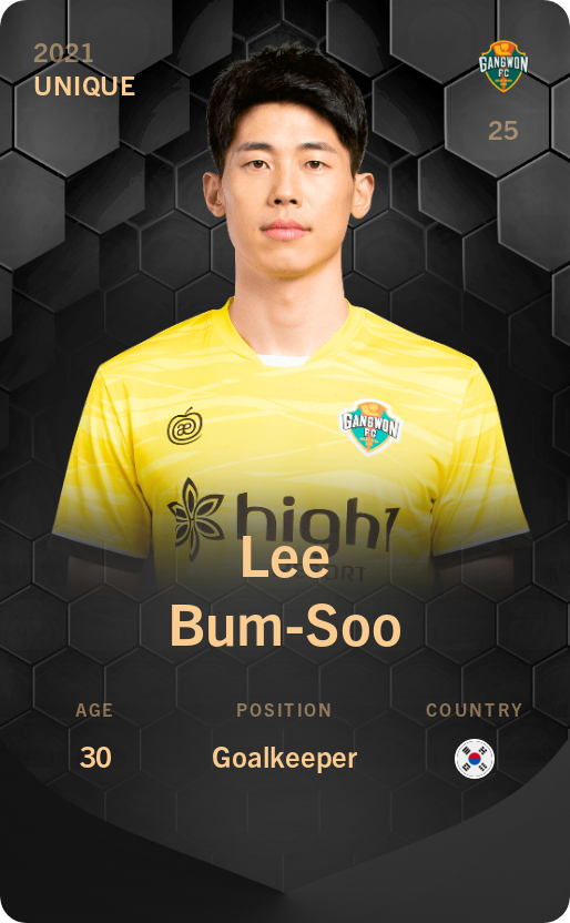 Sorare - Sorare Official - Lee Bum-Soo 2021-22 • Unique - NFT # 16279322631954435330926924615219418352843661707127885924648833796346459715703