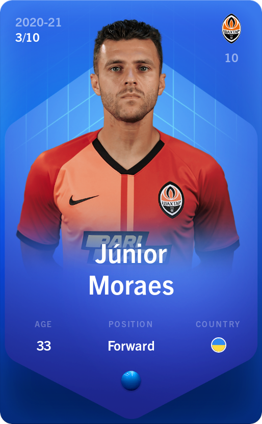 Sorare - Sorare Official - Júnior Moraes 2020-21 • Super Rare 3/10 - NFT # 113206258440891702449317830855103986180821250205274234648183477590642929469552