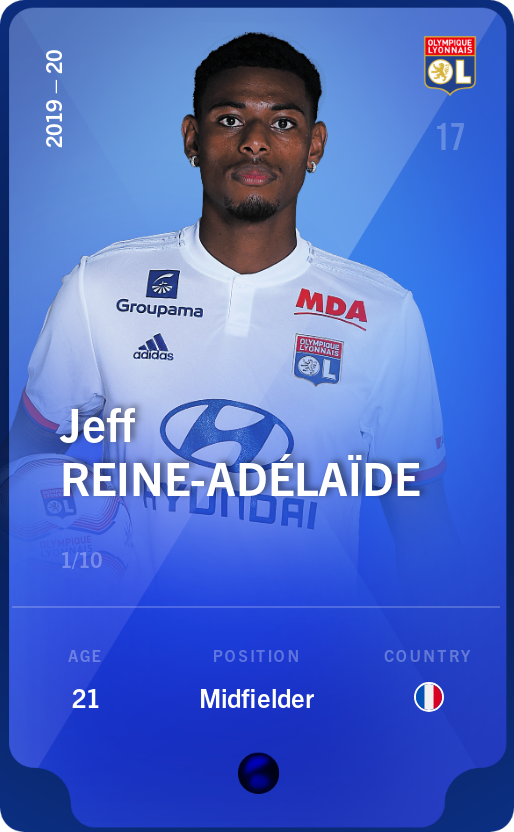 Sorare - Sorare Official - Jeff Reine-Adélaïde 2019-20 • Super Rare 1/10 - NFT # 69901095880268698389829130338894387044512679242494076155712364221879853340919