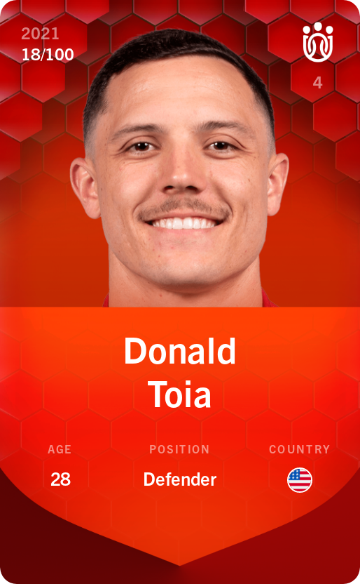 Sorare - Sorare Official - Donald Toia 2021-22 • Rare 18/100 - NFT # 76670651695540788498044890016032294973110111452437052774704204326598563955971