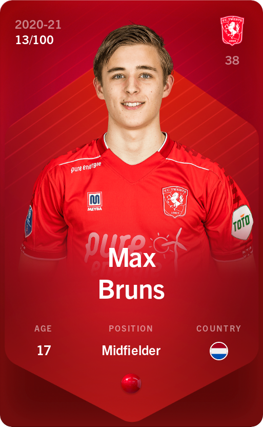 Sorare - Sorare Official - Max Bruns 2020-21 • Rare 13/100 - NFT # 66473400217656675837449084675884066403775450531290941423151680993125604437599