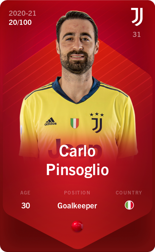 Sorare - Sorare Official - Carlo Pinsoglio 2020-21 • Rare 20/100 - NFT # 104687568509727648433784512154305237988748901765059973599520063847921067781204