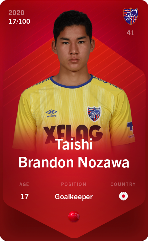 Sorare - Sorare Official - Taishi Brandon Nozawa 2020-21 • Rare 17/100 - NFT # 100580185375623634672699892808779595623745117282043015164029911481836888095721