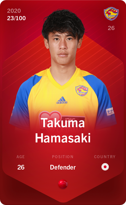 Sorare - Sorare Official - Takuma Hamasaki 2020-21 • Rare 23/100 - NFT # 105471380373608004303530554952708644673607380025141561403476666681697982808885