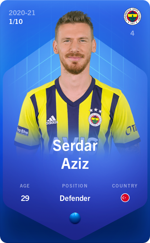 Sorare - Sorare Official - Serdar Aziz 2020-21 • Super Rare 1/10 - NFT # 31086119481993010455038998176884097351605141250721395698645572839321956282953