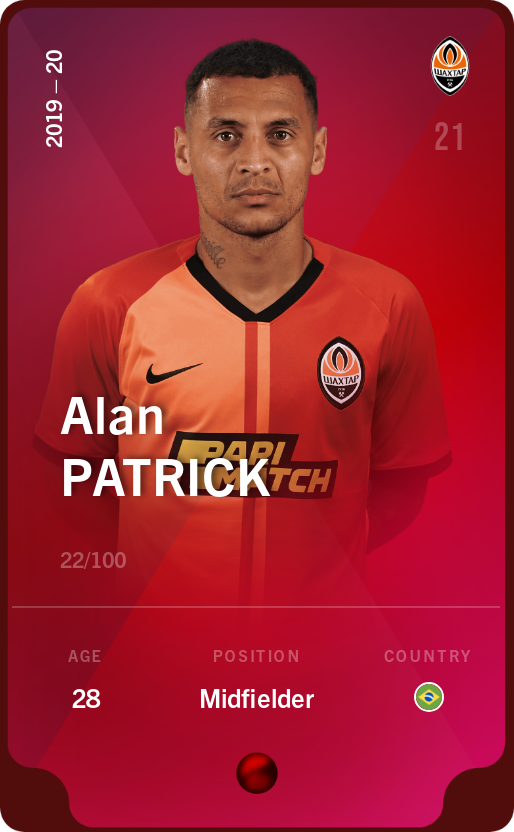 Sorare - Sorare Official - Alan Patrick 2019-20 • Rare 22/100 - NFT # 93420567857448031359667190135384034282052503961704815446526537151695608935872