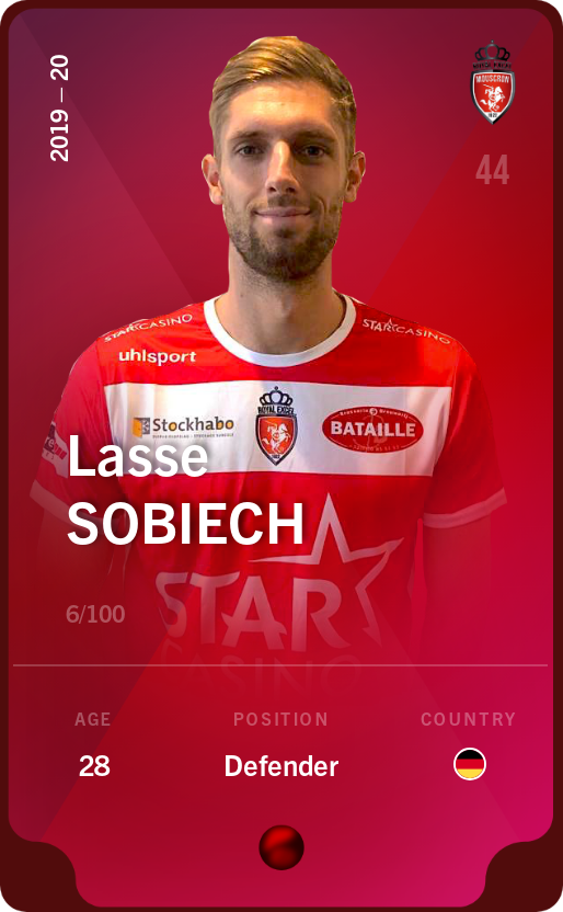 Sorare - Sorare Official - Lasse Sobiech 2019-20 • Rare 6/100 - NFT # 72428836517345433489598722037431662349976994441602395573279972858633468466809