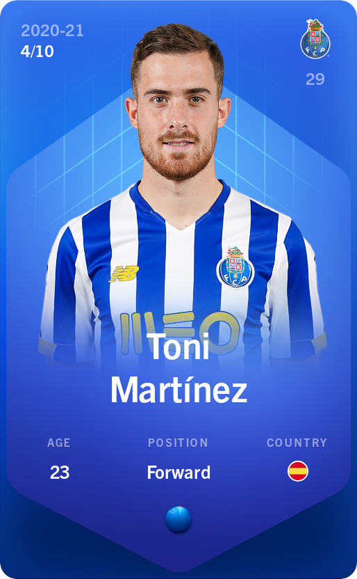 Sorare - Sorare Official - Toni Martínez 2020-21 • Super Rare 4/10 - NFT # 96751198711218674836436501577684420272881200171704113752033645476341602730716