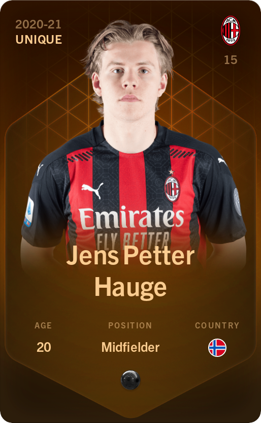 Sorare - Sorare Official - Jens Hauge 2020-21 • Unique - NFT # 54592674616474052105352596888332353036251284828907371352165719571294579401417