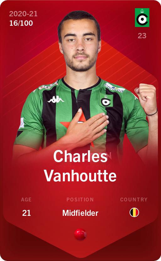 Sorare - Sorare Official - Charles Vanhoutte 2020-21 • Rare 16/100 - NFT # 16168767202737677712348687272629782140902668255064265659561237271113671292071