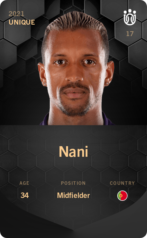 Sorare - Sorare Official - Nani 2021-22 • Unique - NFT # 70544960475829576639105635917838262978959914484820726221841961936150652153436