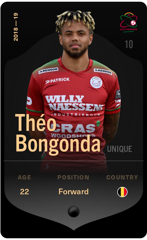 Sorare - Sorare Official - Théo Bongonda 2018-19 • Unique - NFT # 62475244946769322778639273624528340173805792883815320810441708228828031198075