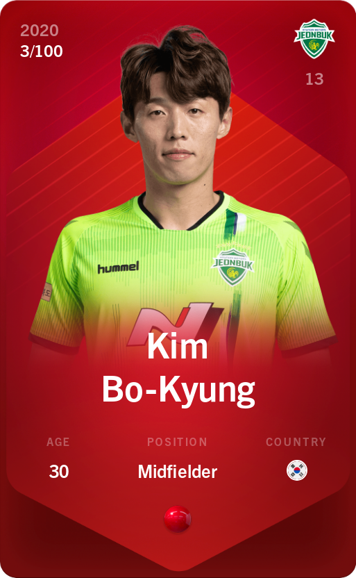 Sorare - Sorare Official - Kim Bo-Kyung 2020-21 • Rare 3/100 - NFT # 32277376545579098070353425264924401266552618520410285874677384039763964816845