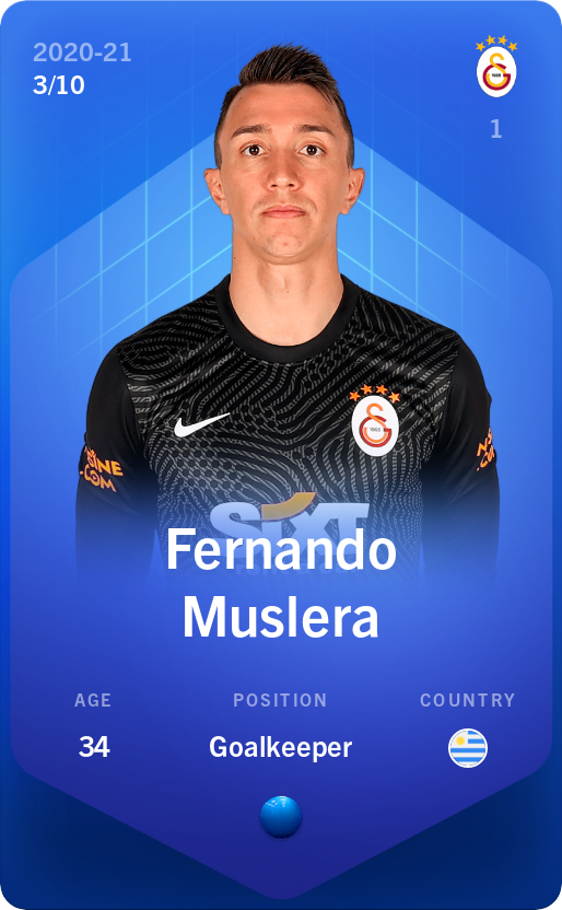 Sorare - Sorare Official - Fernando Muslera 2020-21 • Super Rare 3/10 - NFT # 106297697525528296675794440644233182898667689875146719318522497729089217464724
