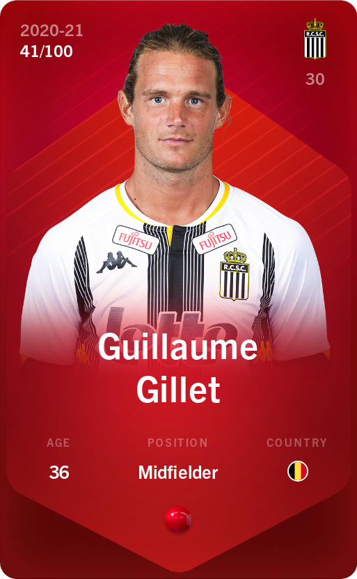 Sorare - Sorare Official - Guillaume Gillet 2020-21 • Rare 41/100 - NFT # 37955046041536238275147197840500251452645724708671470928817379911783470141171