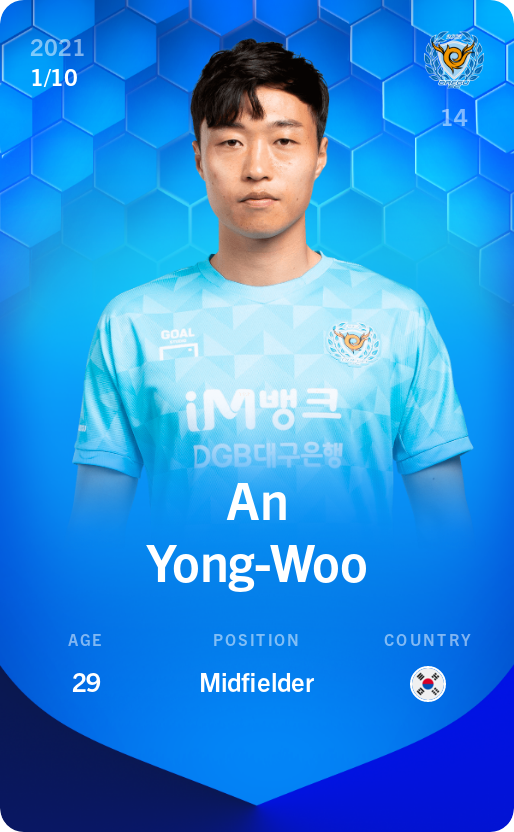 Sorare - Sorare Official - An Yong-Woo 2021-22 • Super Rare 1/10 - NFT # 17364419674039755106933082380294200128911237961316980341646293723400483791487