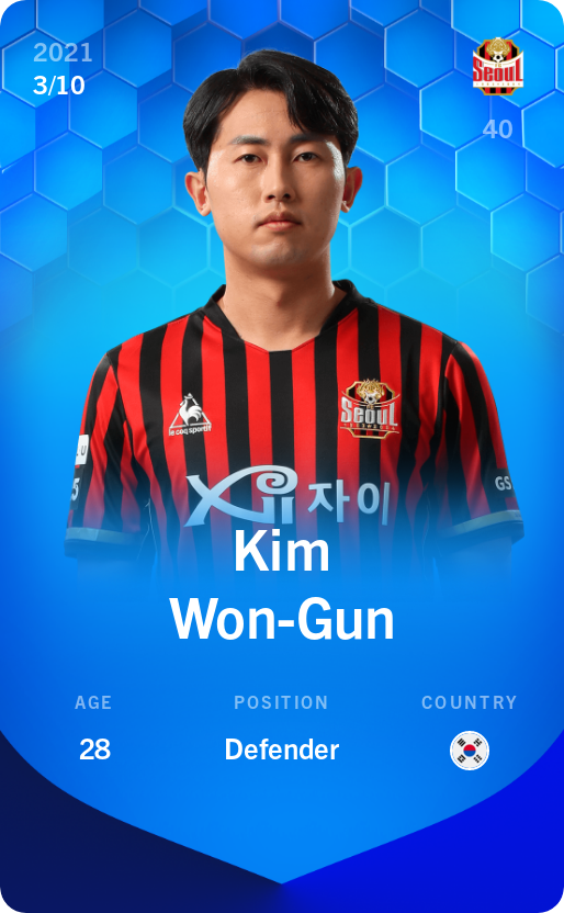 Sorare - Sorare Official - Kim Won-Gun 2021-22 • Super Rare 3/10 - NFT # 17688591943282691404450310249344910006110421415470019173077843841111796758870