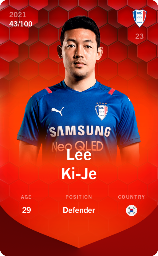 Sorare - Sorare Official - Lee Ki-Je 2021-22 • Rare 43/100 - NFT # 87253817511080804255400597203379244198700500620783234623790292716788750338409