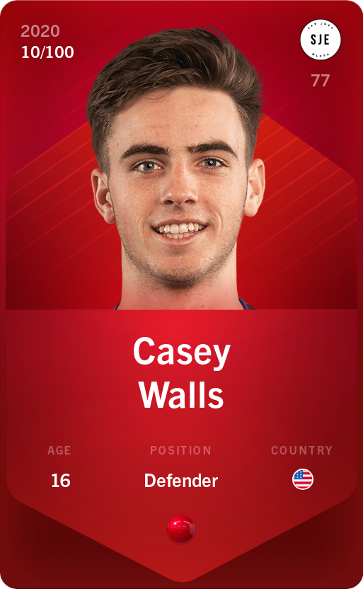 Sorare - Sorare Official - Casey Walls 2020-21 • Rare 10/100 - NFT # 61931409372098317029152309386308679356096469186337269304606321564934988343663