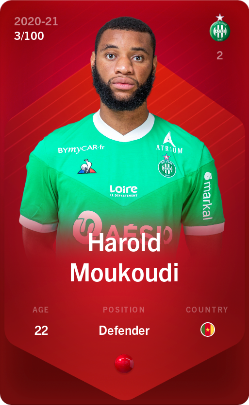 Sorare - Sorare Official - Harold Moukoudi 2020-21 • Rare 3/100 - NFT # 112415099653990774785257075296517988577293650486456390562801742220330028553740