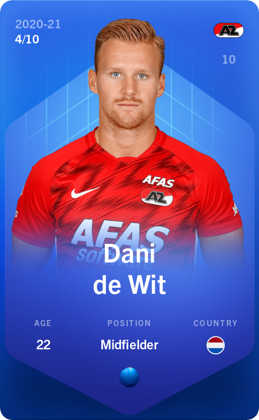 Sorare - Sorare Official - Dani de Wit 2020-21 • Super Rare 4/10 - NFT # 25529179370887850776143529721761764010798969213218089325794402776327499306895