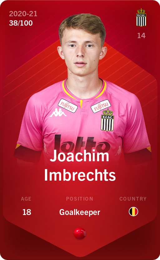 Sorare - Sorare Official - Joachim Imbrechts 2020-21 • Rare 38/100 - NFT # 50697799000365830213177247000741924680007978139470616120368606087902915132814
