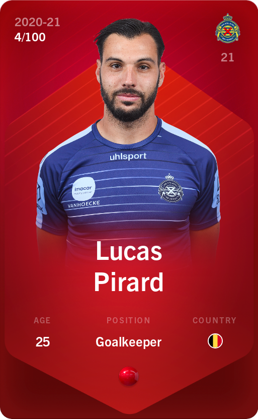 Sorare - Sorare Official - Lucas Pirard 2020-21 • Rare 4/100 - NFT # 108244228300650667494339273365161710935477145532887758092378038880733421333489