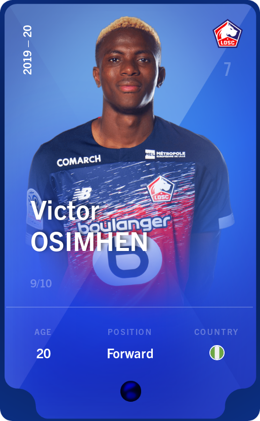 Sorare - Sorare Official - Victor Osimhen 2019-20 • Super Rare 9/10 - NFT # 69417847584626121101078019971553115640417473830343833472285277685237593860306