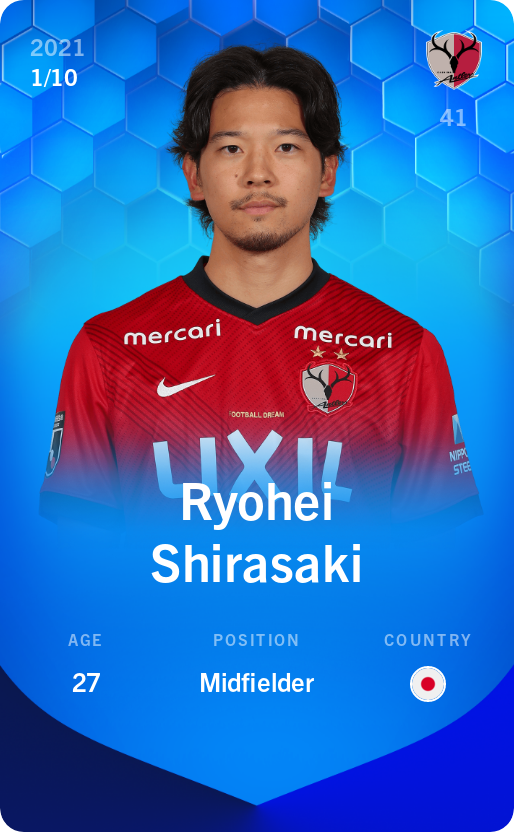 Sorare - Sorare Official - Ryohei Shirasaki 2021-22 • Super Rare 1/10 - NFT # 1189364675299212180142470499331800702583705141750538282098116613114366418439