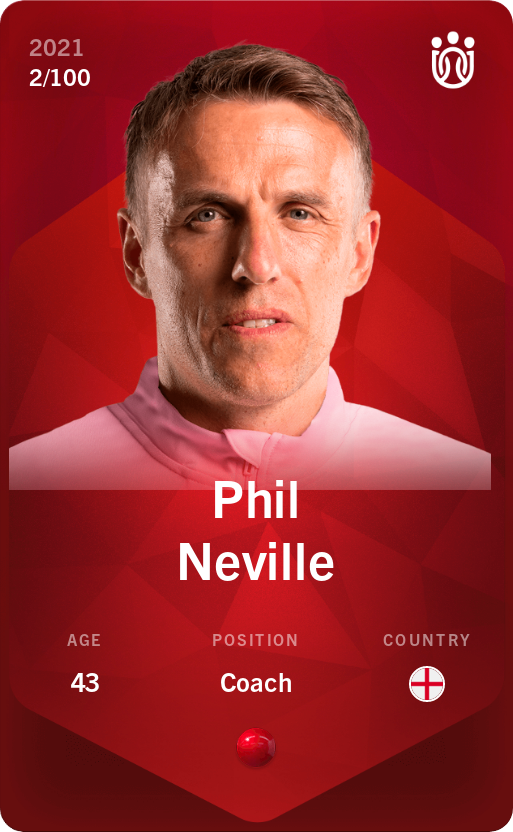 Sorare - Sorare Official - Phil Neville 2021-22 • Rare 2/100 - NFT # 26418699645739052029438010947353399898870211279086079844909854368394407019868