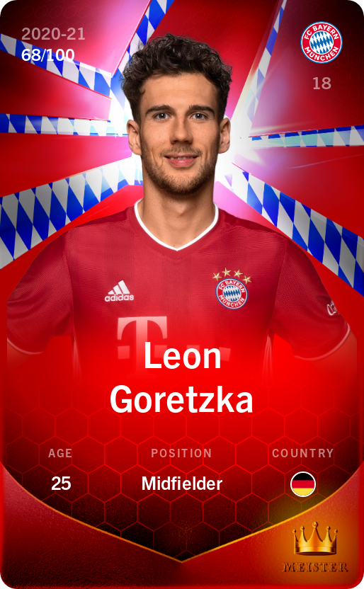 Sorare - Sorare Official - Leon Goretzka 2020-21 • Rare 68/100 - NFT # 35363345083674845658808644241541035443860400328213167408497473548890057781153