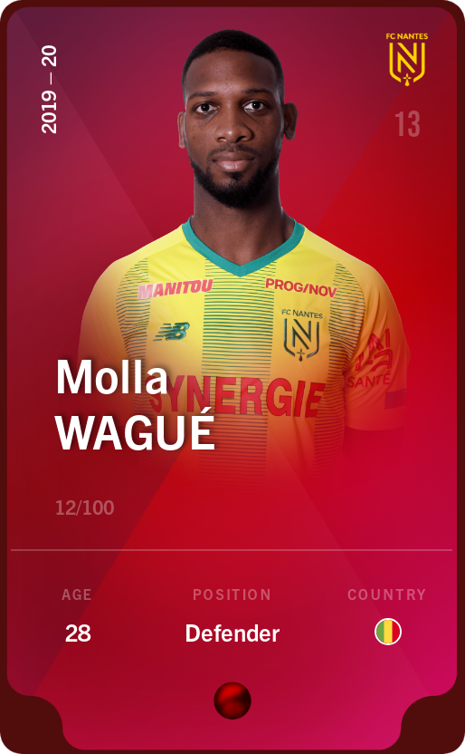 Sorare - Sorare Official - Molla Wagué 2019-20 • Rare 12/100 - NFT # 25610983974891964415885512398403170722018788759178231847031613368556935148440