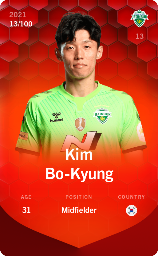 Sorare - Sorare Official - Kim Bo-Kyung 2021-22 • Rare 13/100 - NFT # 21722758222449596941816129080286474216733382799074907298591679401073024112003