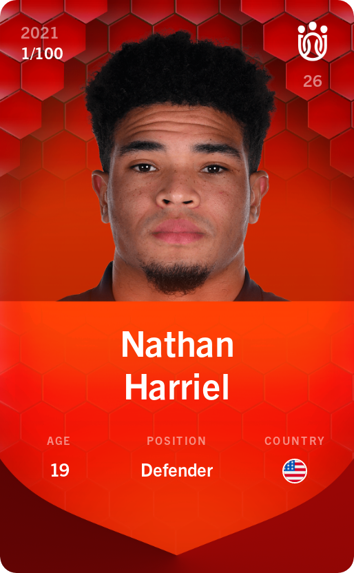 Sorare - Sorare Official - Nathan Harriel 2021-22 • Rare 1/100 - NFT # 21405167156537332465758214384680460846519036659683714380243288916542662266954