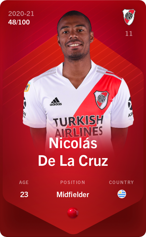 Sorare - Sorare Official - Nicolás De La Cruz 2020-21 • Rare 48/100 - NFT # 48242445729194718604367839427570596851407607226857228569007321003079015269480