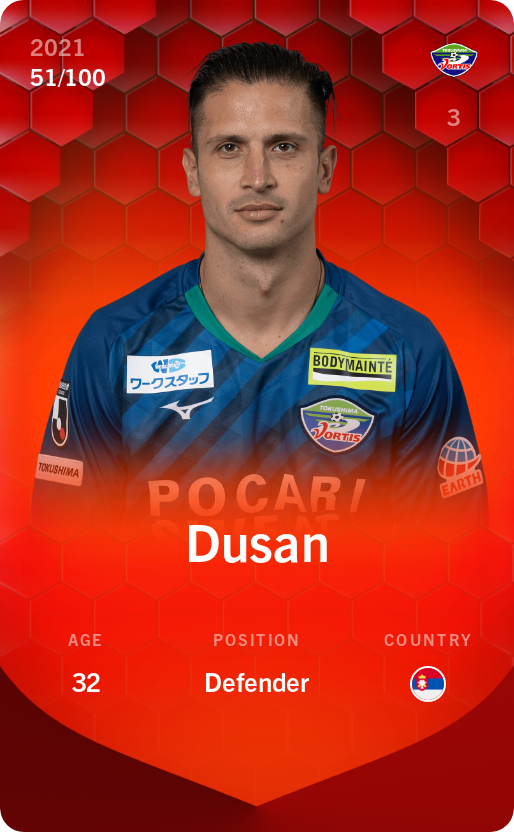 Sorare - Sorare Official - Dusan 2021-22 • Rare 51/100 - NFT # 40296470363575863822076494231899648418063728439563629372604652792965666097943