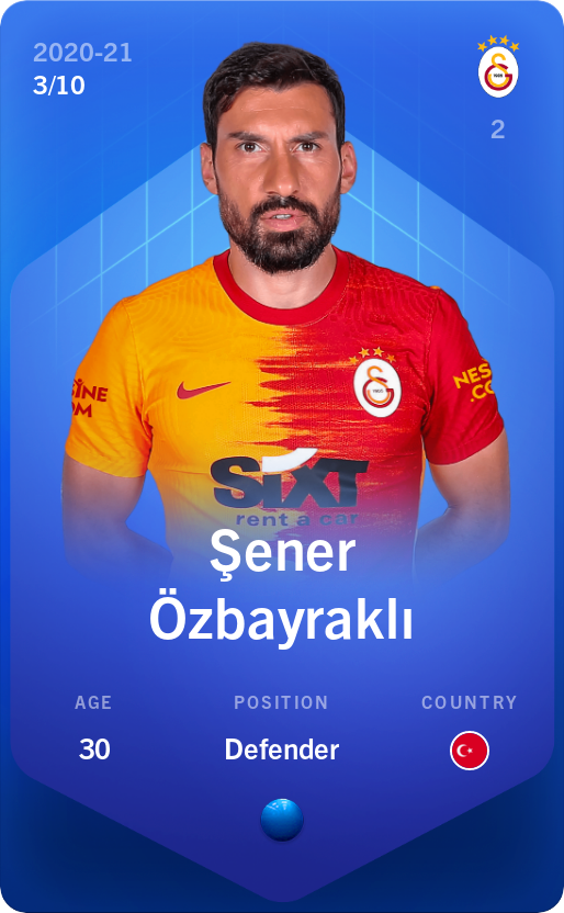 Sorare - Sorare Official - Şener Özbayraklı 2020-21 • Super Rare 3/10 - NFT # 50522934189094405024958478166838922873803236713403626491751804360357705527922