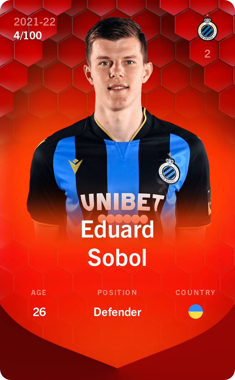 Sorare - Sorare Official - Eduard Sobol 2021-22 • Rare 4/100 - NFT # 3969752013018950459916134991946641950573364524350894907838846738836945190502