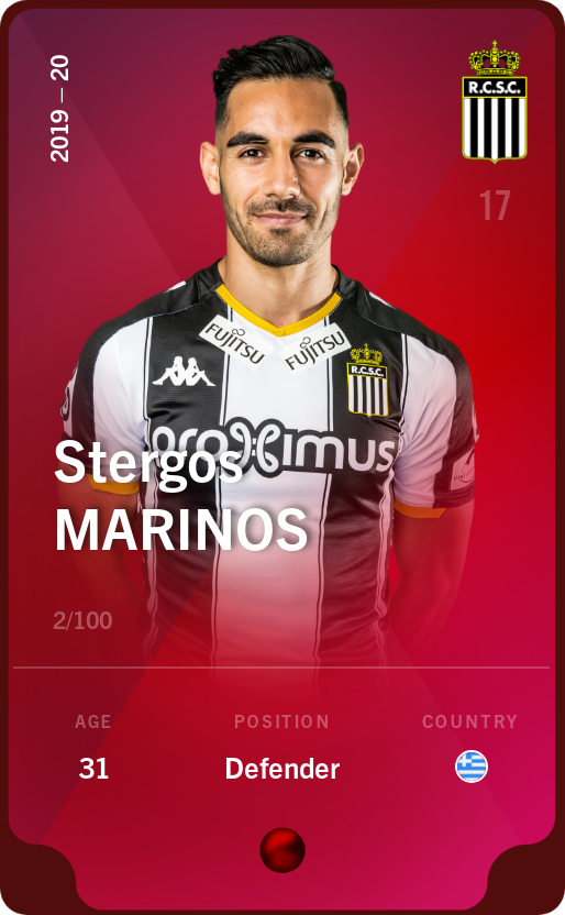 Sorare - Sorare Official - Stergos Marinos 2019-20 • Rare 2/100 - NFT # 7307818656743275648294634252856909913185505737982634151701976435497500933925