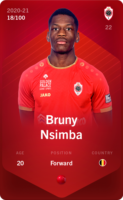 Sorare - Sorare Official - Bruny Nsimba 2020-21 • Rare 18/100 - NFT # 79425196935681725557837544613643925972264842188261071543559744932096562783562
