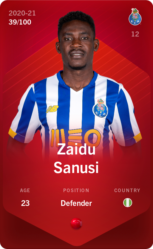 Sorare - Sorare Official - Zaidu Sanusi 2020-21 • Rare 39/100 - NFT # 86860303521497867383430715350311870631812371699818744848365777806092596187378