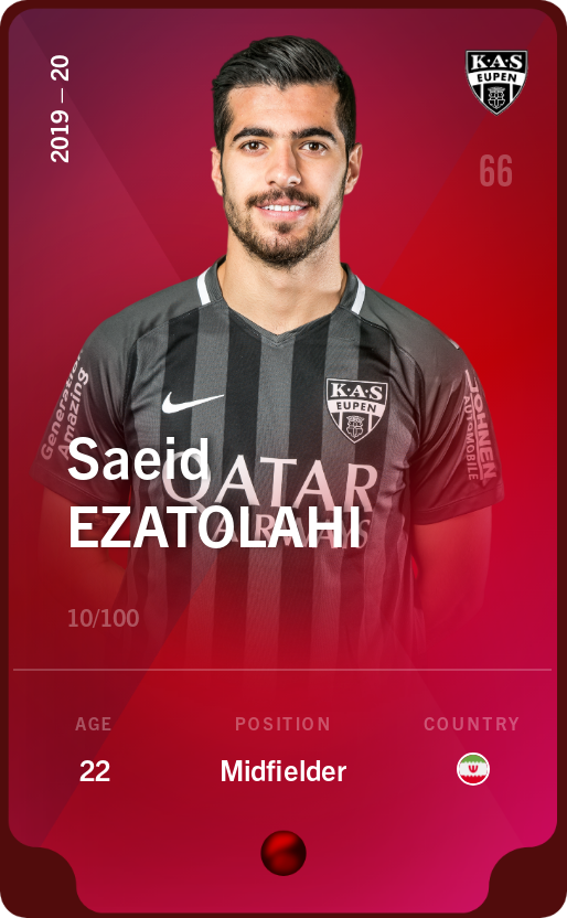 Sorare - Sorare Official - Saeid Ezatolahi 2019-20 • Rare 10/100 - NFT # 33761731150386230385747172021314297818519964588841206068798332670813745241724