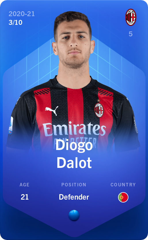 Sorare - Sorare Official - Diogo Dalot 2020-21 • Super Rare 3/10 - NFT # 38909073078622065044265584606045447242516260274573901778008764224199265235995
