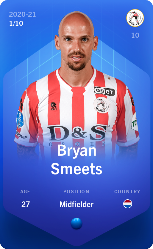 Sorare - Sorare Official - Bryan Smeets 2020-21 • Super Rare 1/10 - NFT # 73923460498354670142314303889870035443856324707978736887145613296113979380505