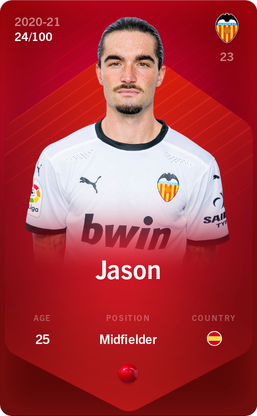 Sorare - Sorare Official - Jason 2020-21 • Rare 24/100 - NFT # 62055889865805628876442801248162644213748029422348581652877476763835016575783
