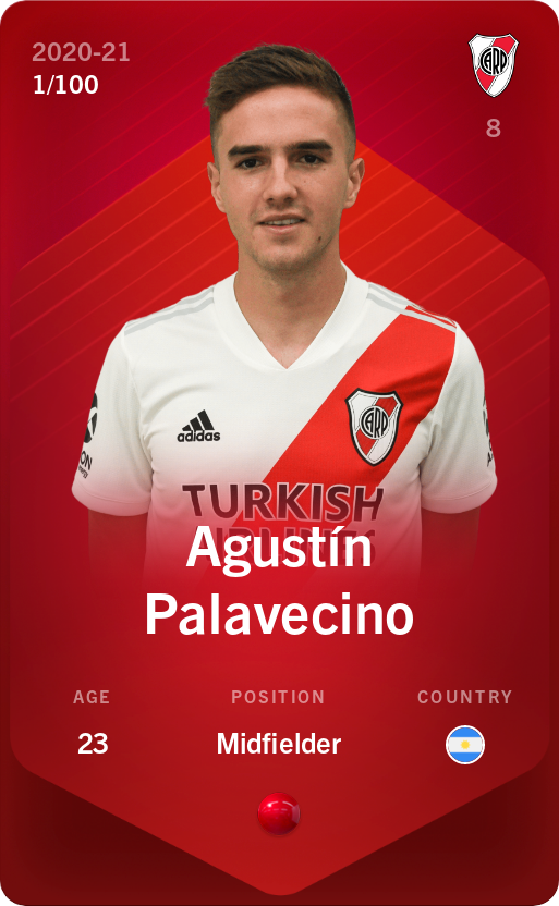 Sorare - Sorare Official - Agustín Palavecino 2020-21 • Rare 1/100 - NFT # 48572560958660568168124216526438488189027298506193984308235252200209878599548