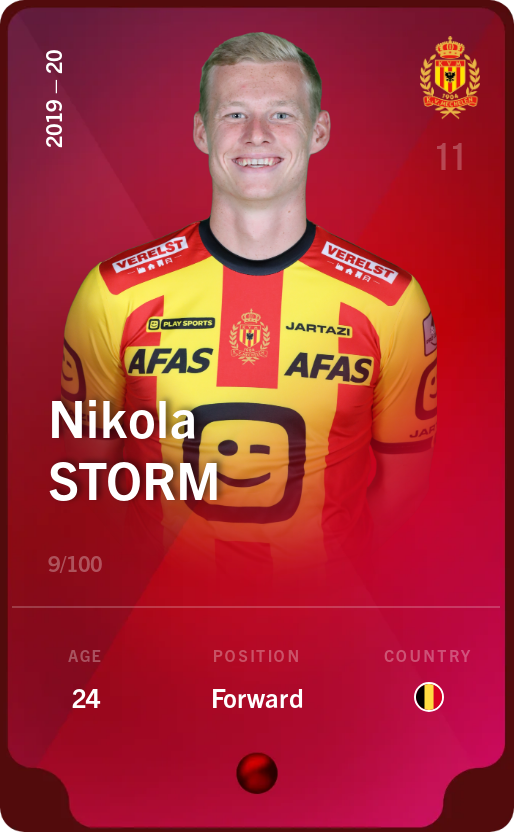 Sorare - Sorare Official - Nikola Storm 2019-20 • Rare 9/100 - NFT # 15895253953719774592687436768664813676248524269585020863230370988529316076491