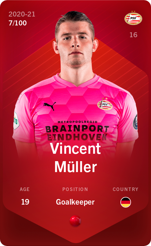 Sorare - Sorare Official - Vincent Müller 2020-21 • Rare 7/100 - NFT # 13773478732622499784461862308990455962468937008355907664520305477433973674385