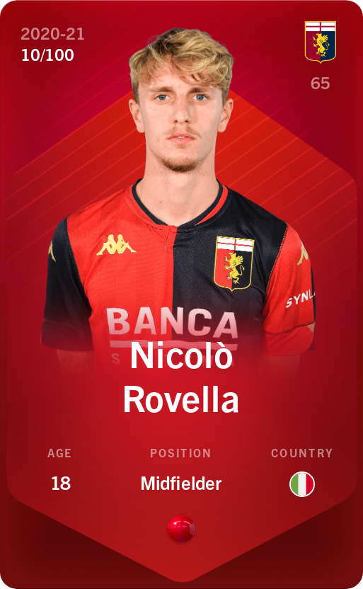 Sorare - Sorare Official - Nicolò Rovella 2020-21 • Rare 10/100 - NFT # 17942665080930608898823371965315437617060905945821743415928890303243110813452