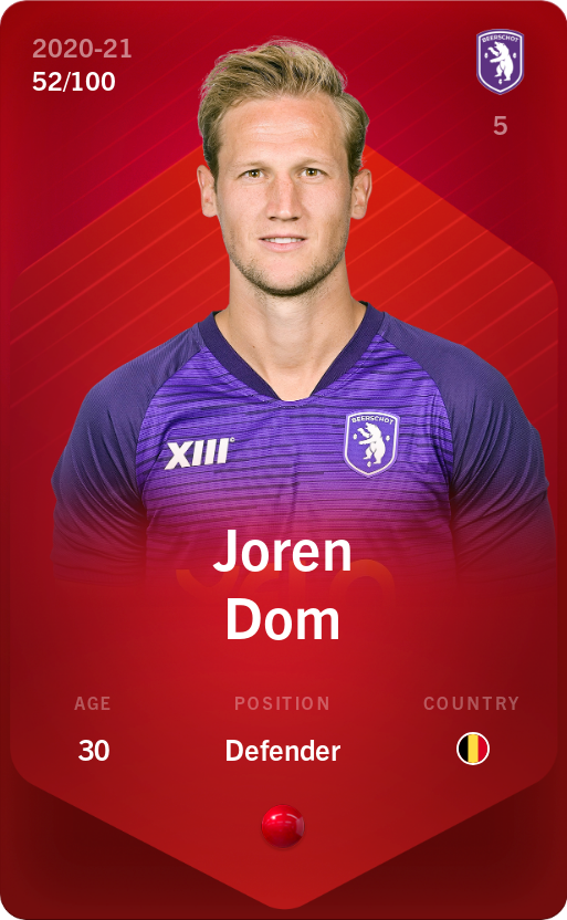 Sorare - Sorare Official - Joren Dom 2020-21 • Rare 52/100 - NFT # 108038707702352000515477083755070303797969218382173305582631107364946735389537